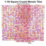 1.1lb Square Crystal Mosaic Tiles, Iridescent Mosaic Glass Tiles for Crafts, Mosaic Pieces DIY Hobbies Children Handmade Jewelry Art Decoration Gifts,525 Pieces (Fuchsia)