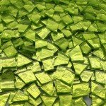 LITMIND 1.1LB Green Irregular Glass Mosaic Tiles with White Backing - Ideal for Mosaic Crafts, Puzzles, and Art Projects