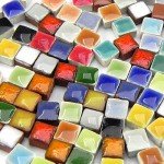 Ceramic Tile 3/16 inch 5mm Mosaic Tiles for Arts and Crafts 1000 Pieces, 20 Colors x 50 Pcs, MXAL