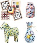 500PCS / 1.1LB Square Ceramic Mosaic Tiles, 0.4 x 0.4 inch Handmade Making Creative Micro Mosaic Tiles for DIY Art and Home Decorations (Iridescent Green)