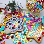 LITMIND 1.1LB Green Irregular Glass Mosaic Tiles with White Backing - Ideal for Mosaic Crafts, Puzzles, and Art Projects