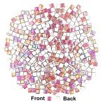 1.1lb Square Crystal Mosaic Tiles, Iridescent Mosaic Glass Tiles for Crafts, Mosaic Pieces DIY Hobbies Children Handmade Jewelry Art Decoration Gifts,525 Pieces (Fuchsia)