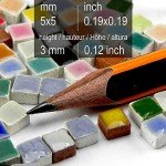 Ceramic Tile 3/16 inch 5mm Mosaic Tiles for Arts and Crafts 1000 Pieces, 20 Colors x 50 Pcs, MXAL