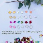 LITMIND 1.1LB Green Irregular Glass Mosaic Tiles with White Backing - Ideal for Mosaic Crafts, Puzzles, and Art Projects