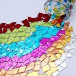 LITMIND 1.1LB Green Irregular Glass Mosaic Tiles with White Backing - Ideal for Mosaic Crafts, Puzzles, and Art Projects