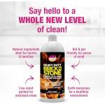 Quick'n Brite Fireplace Brick and Stone Cleaner 32oz with Scrub Brush - Natural Stone, Tile, and Marble Cleaner - Indoor Fireplace and Wood Stove Cleaning Kit - Pellet Stove Creosote Remover