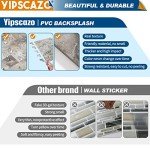 Yipscazo 20 Sheets Peel and Stick Stone Metal Tile Backsplash, Stick on Tiles for Backsplash Kitchen, Bathroom, Laundry Room, Camper, Fireplace (12'' X 12'', Ecru)