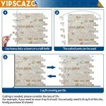 Yipscazo 20 Sheets Peel and Stick Stone Metal Tile Backsplash, Stick on Tiles for Backsplash Kitchen, Bathroom, Laundry Room, Camper, Fireplace (12'' X 12'', Ecru)