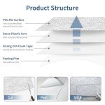 MOONFUN 50-Pieces Thick PVC Subway Tile,4"x 8" Peel and Stick Backsplash Wall Tiles,Natural Stone White Self-Adhesive Backsplash for Kitchen,Bathroom,Living Rooms,Fireplace,RV(11.11 Sq. Ft. Coverage)