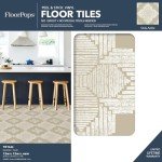 FloorPops Sullivan Peel & Stick Floor Tiles, Cream