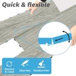 Art3d Interlocking Luxury Vinyl Flooring Tile, Wood Floor Plank for Kitchen Bathroom - Waterproof, Anti-Slip, Wear-Resistant, Reusable - 36 x 6 Inch, 18-Pack Cover 27 Sq. Ft