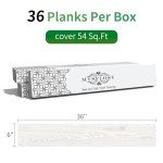 Mysflosy Self-Adhesive Vinyl Flooring Plank, 36 Pack - 6 x 36 inch, Natural Wood Grain Peel and Stick Flooring Waterproof for DIY Installation, Cover 54 Sq. Ft