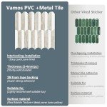Vamos Peel and Stick Backsplash Seamless Tile for Kitchen and Bathroom,White and Beige Slate PVC Mixed Light Gold Self Adhesive Fish Scale Metal Mosaic Tiles (10 Sheets)
