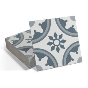 16-Pack Peel and Stick Floor and Wall Tile for Kitchen Bathroom 9" x 9" SPC Self Adhesive Vinyl Flooring Patterned Blue Backsplash Tile, 9.12 Sq Ft.