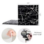 Adrmpest12 x12 Black Backsplash Marble Tile Peel and Stick on Back Splash Kitchen Bathroom Fireplace Floor Shower Wall Tile Sticker,PVC Plastic Composite Vinyl Tile Waterproof