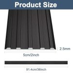 Jiekayi 8Pack 36″ Metal Outdoor Stair Treads Non-Slip, Heavy-Duty Aluminum Waterproof Safety Grip Strips for Tread, Ramps, Wood, Composite, Tile, Vinyl, Size 36in x 2in (Black)