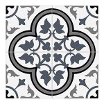 The Tiles Plaza Peel and Stick Encaustic Backsplash, Blue Patterned Vintage Stick on Tile, Stone Composite Self-Adhesive Wall Tile Sticker for Kitchen Bathroom Fireplace Stairs, 10 Sheets