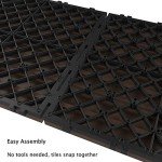 Interlocking Deck Tiles - 6-Pack Wood Plastic Composite Patio Tiles - Outdoor Flooring for Balcony, Porch, and Garage by Pure Garden (Brown)