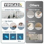 Yipscazo 2025 New Upgrade 100 Pieces Peel and Stick backsplash 3 x 6 Inches 3D PVC Composite Wall Tile Stick on Backsplash Tile for Kitchen Bathroom, Laundry Room, Fireplace in Polished Marble White