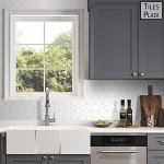 The Tiles Plaza Rhombus Backsplash Tile for Kitchen Peel and Stick, Stone Composite Self Adhesive Tiles, 3D Cube Wall Tile for Kitchen, 12 x 13 Inch 10 Sheets White