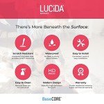 Lucida Surfaces Luxury Vinyl Flooring Tiles | Peel and Stick Floor Tile for DIY Installation | 36 Stone Look Tiles | Cement | BaseCore | 36 Sq. Feet | 12" x 12"