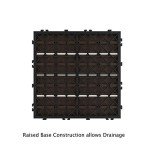 Interlocking Deck Tiles - 6-Pack Wood Plastic Composite Patio Tiles - Outdoor Flooring for Balcony, Porch, and Garage by Pure Garden (Brown)