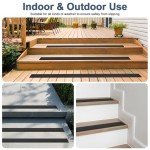 Jiekayi 8Pack 36″ Metal Outdoor Stair Treads Non-Slip, Heavy-Duty Aluminum Waterproof Safety Grip Strips for Tread, Ramps, Wood, Composite, Tile, Vinyl, Size 36in x 2in (Black)