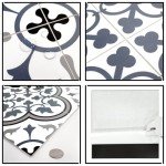 The Tiles Plaza Peel and Stick Encaustic Backsplash, Blue Patterned Vintage Stick on Tile, Stone Composite Self-Adhesive Wall Tile Sticker for Kitchen Bathroom Fireplace Stairs, 10 Sheets