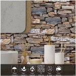 TUOKING 99-Pieces Stone Composite Subway Tiles Peel and Stick Backsplash 4"x 12" PVC Self-Adhesive Matte Brick Texture Wall Tiles Stick on Kitchen Bathroom(LPM-17-99PCS)