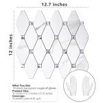 STICKGOO 10 Sheets Peel and Stick Backsplash, Calacatta Stick on Aluminum Composite Tiles Stikers, Self Adhesive Mixed Glass Backsplash for Kitchen, Bathroom, Fireplace, RV