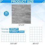 Tottist 30-Pack 12x12 Inch Peel and Stick Vinyl Floor Tiles, Self Adhesive Waterproof Flooring Planks for Kitchen, Dining Room, Bedrooms,Bathroom,Vestibule, Cover 30 Sq. Ft, (Grayish Brown)