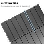 ToLanbbt Plastic Interlocking Deck Tiles 27 Pack 12"x12" Waterproof Indoor Outdoor Composite Patio Flooring Decking Tiles All Weather Use for Patio Porch Balcony Backyard Poolside, Dark Grey