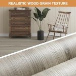 Oxdigi Vinyl Flooring Roll Peel and Stick - 15.7" x 393.7" (43 Sq.Ft) | Removable Self-Adhesive Wear-Resistant Vinyl Floor Tiles Wood Plank |Waterproof for Bathroom, Kitchen... | Smoked Chestnut