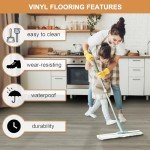 Oxdigi Vinyl Flooring Roll Peel and Stick - 15.7" x 393.7" (43 Sq.Ft) | Removable Self-Adhesive Wear-Resistant Vinyl Floor Tiles Wood Plank |Waterproof for Bathroom, Kitchen... | Smoked Chestnut