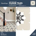 FloorPops 12-in by 12-in Black Daphne Vinyl Peel & Stick Floor Tiles (10 Tiles), (10 sq.ft./Carton)