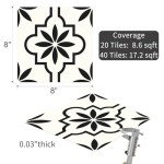 MORCART 20PCS Peel and Stick Floor Tile, 8" x 8" Vinyl Flooring Waterproof Removable DIY Flooring for Bathroom, Kitchen, Fireplace, Pet House, Stairs, Bedrooms, Wall