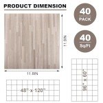 AKOLAFE 40 Sheet Vinyl Flooring 12x12 Peel and Stick Floor Tile Waterproof Clearance Vinyl Floor Tiles Striated Wood Self Adhesive Floor Tiles Sticky Laminate Flooring for Bathroom Kitchen Basement RV