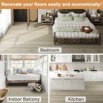 Oxdigi Vinyl Flooring Roll Peel and Stick - 15.7" x 393.7" (43 Sq.Ft) | Removable Self-Adhesive Wear-Resistant Vinyl Floor Tiles Wood Plank |Waterproof for Bathroom, Kitchen... | Smoked Chestnut