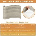 Oxdigi Vinyl Flooring Roll Peel and Stick - 15.7" x 393.7" (43 Sq.Ft) | Removable Self-Adhesive Wear-Resistant Vinyl Floor Tiles Wood Plank |Waterproof for Bathroom, Kitchen... | Smoked Chestnut