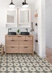 FloorPops 12-in by 12-in Black Daphne Vinyl Peel & Stick Floor Tiles (10 Tiles), (10 sq.ft./Carton)