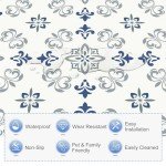 MORCART Peel and Stick Floor Tile - 20 PCS, 7.87" x 7.87" Vinyl Flooring - Waterproof Self-Adhesive Tile Sticker for Bathroom, Kitchen, Living Room, Bedroom - Blue and Gray/Retro Floral Look