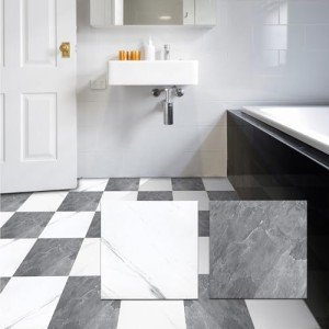 Yipscazo Peel and Stick Floor Tile 32 Sq.Ft Coverage 32-Pack Stone & Jazz 12" x 12" Vinyl Floor Tiles Self Adhesive Waterproof Perfect for DIY Projects