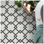 MORCART Peel and Stick Floor Tile - 20 PCS, 11.8" x 11.8" Vinyl Flooring - Waterproof Self-Adhesive Tile Sticker for Bathroom, Kitchen, Dining Room, Bedrooms - Cover 19.4 Sq. Ft, Geometric Marble
