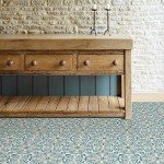 FloorPops FP2477 Fontaine Peel & Stick Floor Tiles, Blue