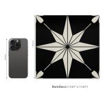 RomDeco 20 Pcs Peel and Stick Floor Tile Waterproof, 11.81 in *11.81 in Vinyl Flooring Black, Peel and Stick Flooring for Bathroom, Kitchen and Bedroom, Easy to Install Self-Adhesive