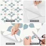 MORCART 20 Pack Peel and Stick Waterproof Vinyl Floor Tile 8" x 8" DIY Flooring for Bathroom, Kitchen, Fireplace, Pet House, Stairs, Bedrooms, Wall