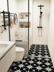 RomDeco 20 Pcs Peel and Stick Floor Tile Waterproof, 11.81 in *11.81 in Vinyl Flooring Black, Peel and Stick Flooring for Bathroom, Kitchen and Bedroom, Easy to Install Self-Adhesive