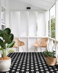 MORCART 40 Pack Peel and Stick Floor Tile, 7.87" x 7.87" Vinyl Flooring Waterproof, DIY Flooring for Bathroom, Kitchen, Fireplace, Pet House, Stairs, Bedrooms, Wall Black White