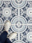 FloorPops 12-in by 12-in Blue Ezra Vinyl Peel & Stick Floor Tiles (10 Tiles), (10 sq.ft./Carton)