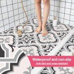 Peel and Stick Floor Tiles Vinyl Floor Tiles, 7.9 x7.9 inches, 20 Sheets, Self-Adhesive Removable, Waterproof, DIY Flooring, for Kitchen Bathroom Living Room(Grey)
